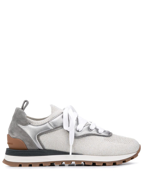 Panelled lace-up sneakers